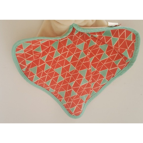 B Baby Bunny Rabbit Cream Orange Blue Lovey Security Blanket Plush Crinkle - Picture 10 of 10